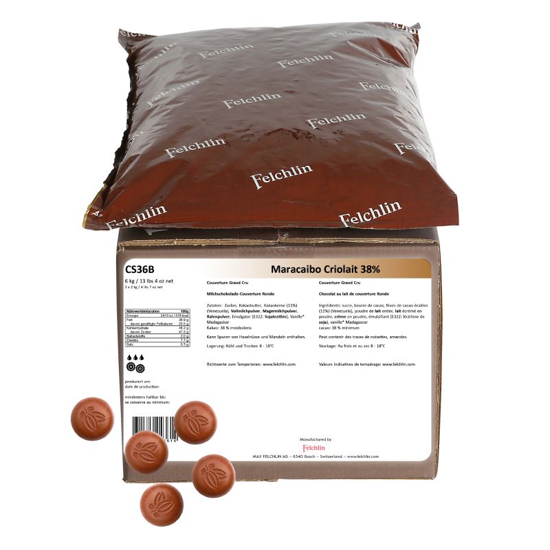 Maracaibo Criolait 38% (Milk chocolate couverture)